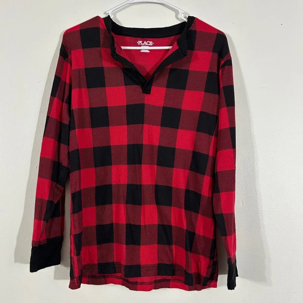 The Children's Place XL(14) Red Black Plaid Long‎ Sleeve Top Boys
